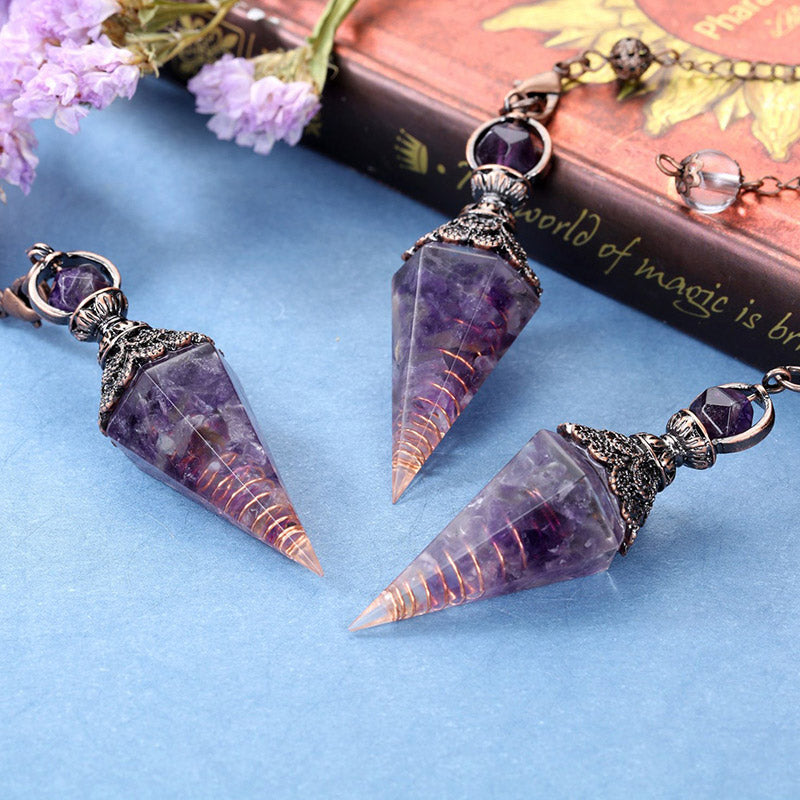 Amethyst Spiritual Healing Pendulum - Copper - image 1