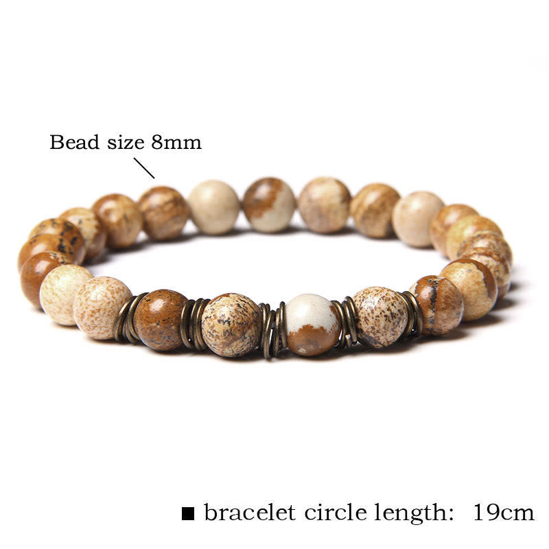 Olivenorma Polished Natural Stone 8mm Bead Stretch Yoga Bracelet - image 18