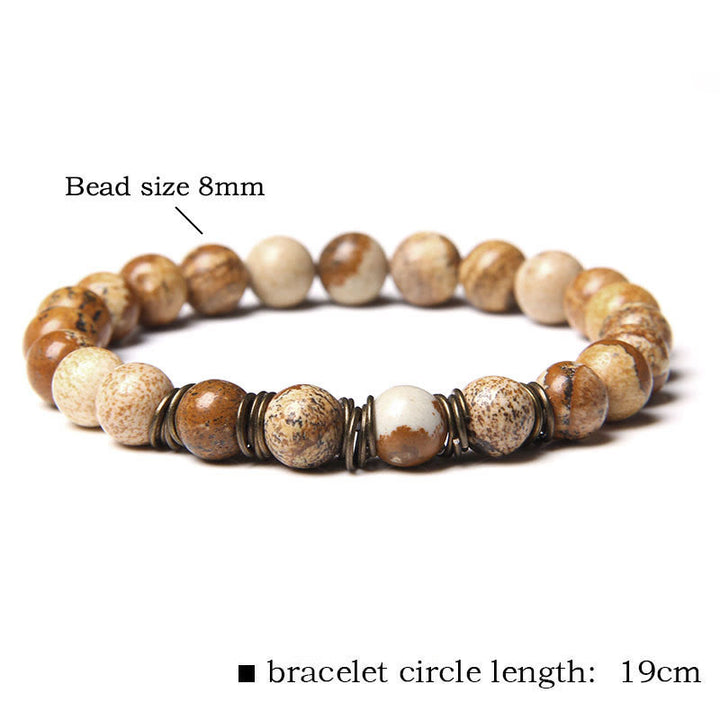 Olivenorma Polished Natural Stone 8mm Bead Stretch Yoga Bracelet - image 18