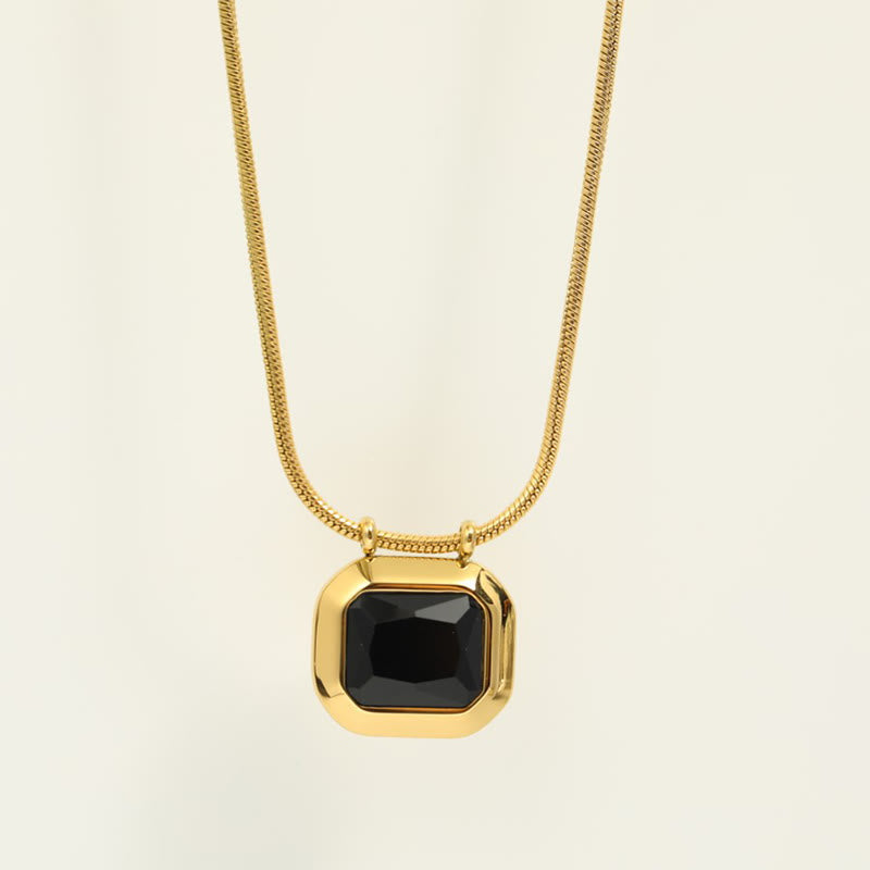 Olivenorma Sliding White Crystal Stainless Steel Necklace - Obsidian - image 5