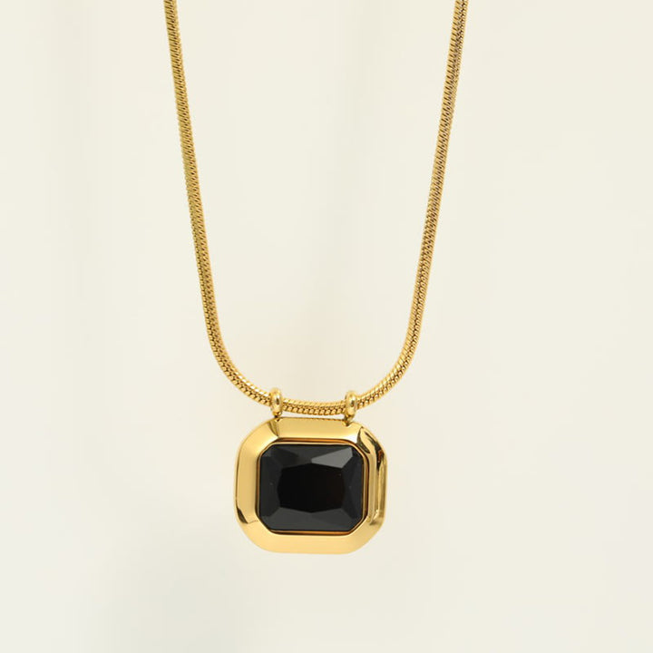 Olivenorma Sliding White Crystal Stainless Steel Necklace - Obsidian - image 5