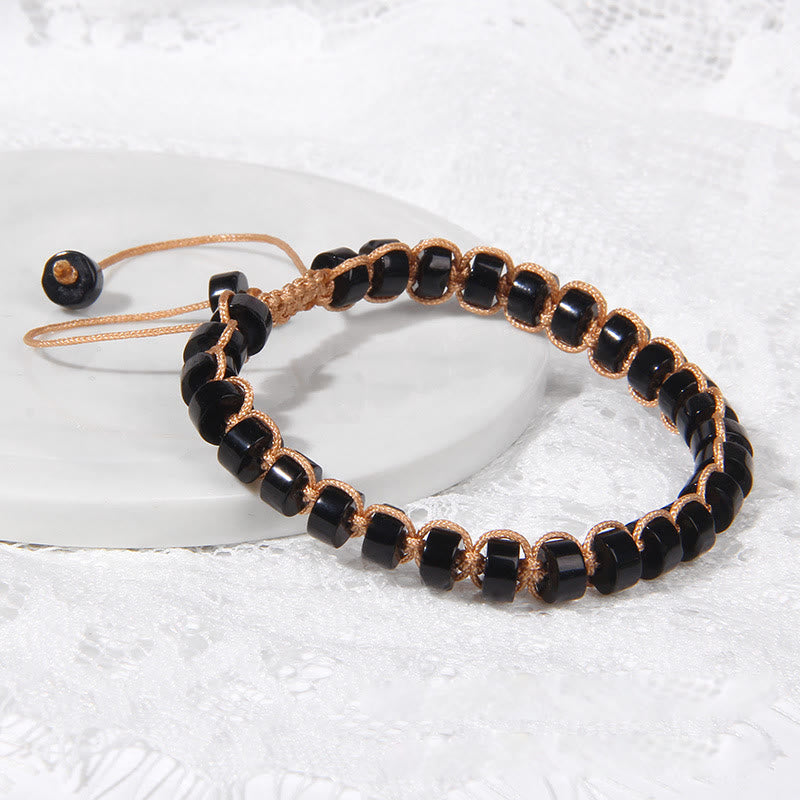 Olivenorma Natural Stone Wheel Bead Woven Bracelet - image 5
