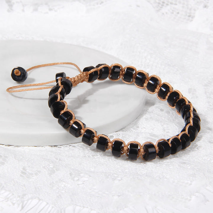Olivenorma Natural Stone Wheel Bead Woven Bracelet - image 5