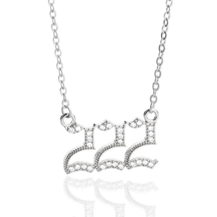 Olivenorma Zircon Angel Number Necklace - Silver - 222 - image 18