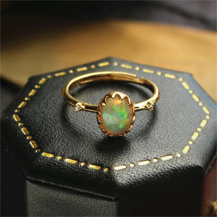 Olivenorma Opal Yellow Golden Ring Necklace - image 9