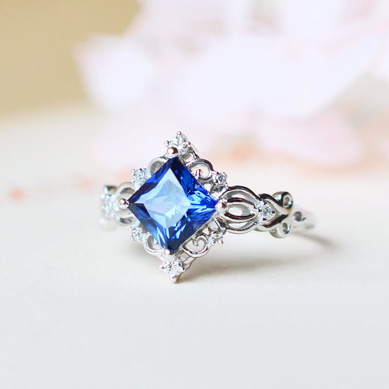 Olivenorma Square Sapphire Ring - image 3