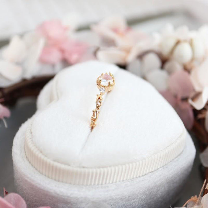 Olivenorma Natural Moonstone Zircon Delicate Ring - image 6