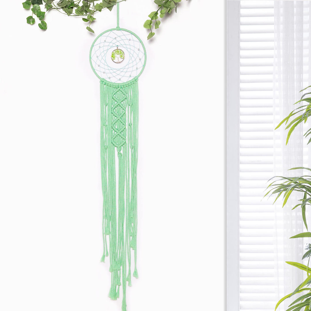 Olivenorma Woven Round Solar Tree of Life Crystal Dream Catcher - Peridot - image 10