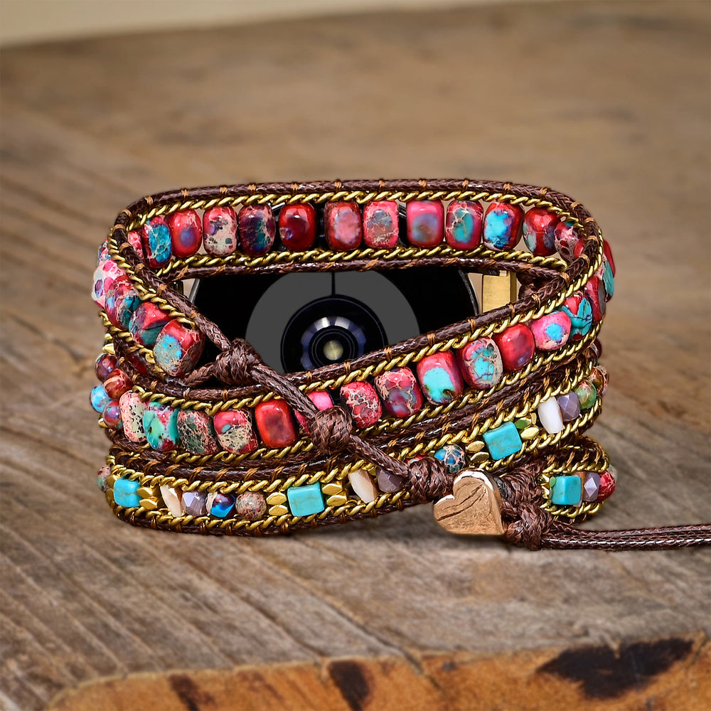 Olivenorma Red Blue Emperor Stone Braided Samsung Strap Bracelet - image 1
