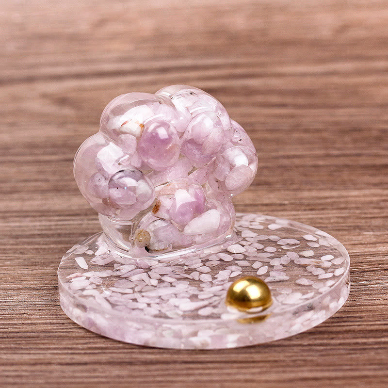 Olivenorma Natural Stone Epoxy Cat Claw Mobile Phone Holder - Lepidolite - image 5