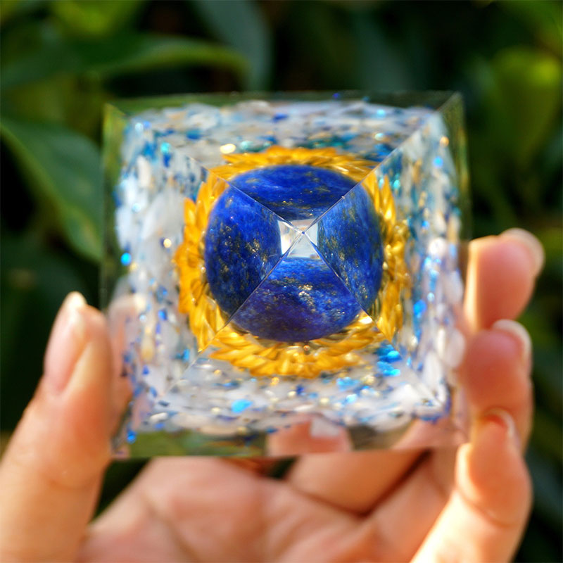 Olivenorma The Calm Power Lapis Lazuli & Blue Chalcedony Orgone Pyramid - image 6