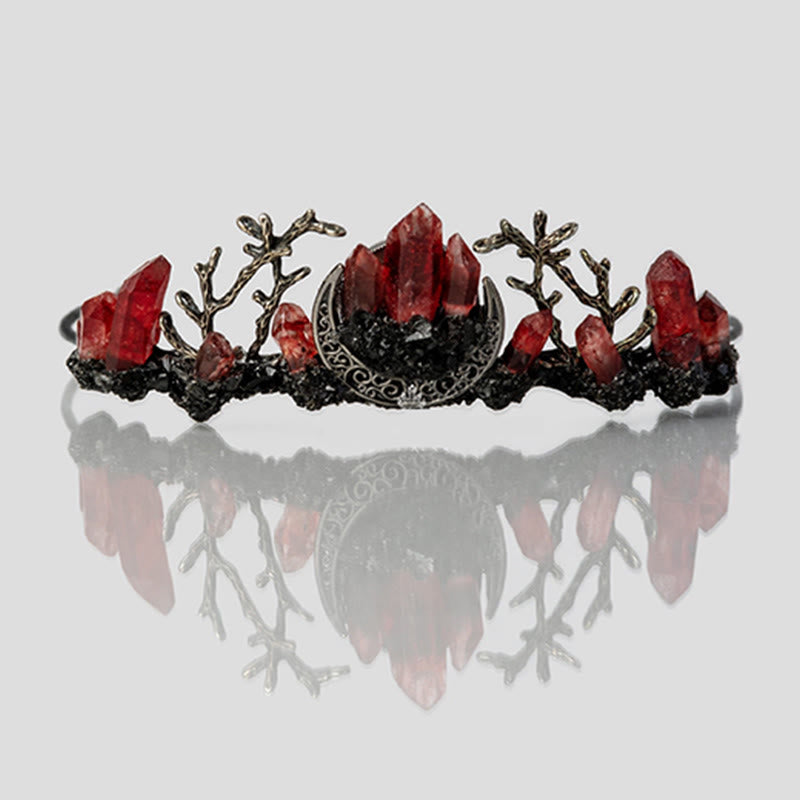 Olivenorma Red Quartz Witchy Moon Branch Crystal Crown - Red Quartz - image 0