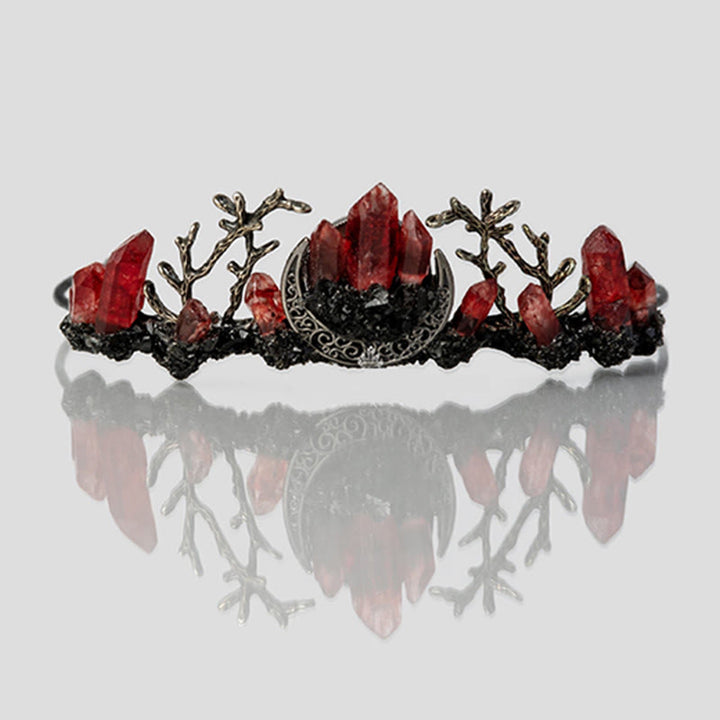 Olivenorma Red Quartz Witchy Moon Branch Crystal Crown - Red Quartz - image 0
