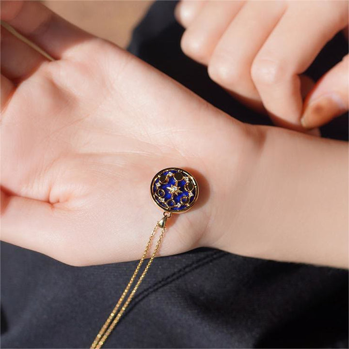 Olivenorma Lapis Lazuli Moon Phase Eight Awn Star Necklace - image 4