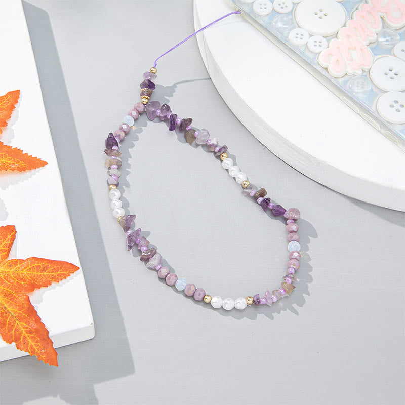 Olivenorma Colorful Gravel Pearl Color Matching Mobile Phone Strap - image 4