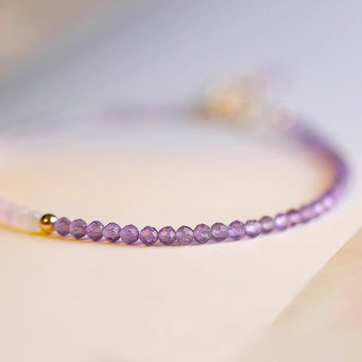 Wisteria - Amethyst With Clear Crystal Healling Gemstone Bracelet - image 5