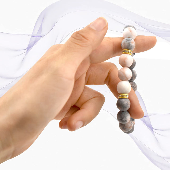 Olivenorma Natural Rhodonite Frosted Beaded Healing Bracelet - image 2
