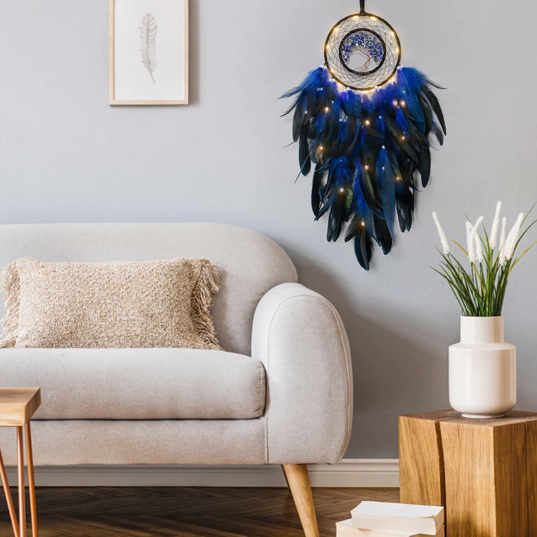 Olivenorma Crystal Tree Of Life Feather Glow Dream Catcher - image 21