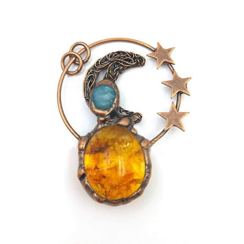 Olivenorma Bohemia Rose Quartz Amethyst Moon Star Necklace - Citrine - image 7