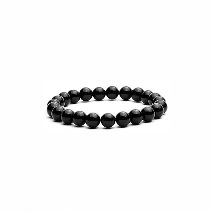 Olivenorma Natural Stone 8mm Wooden Beads Energy Men Bracelet - Obsidian - image 22
