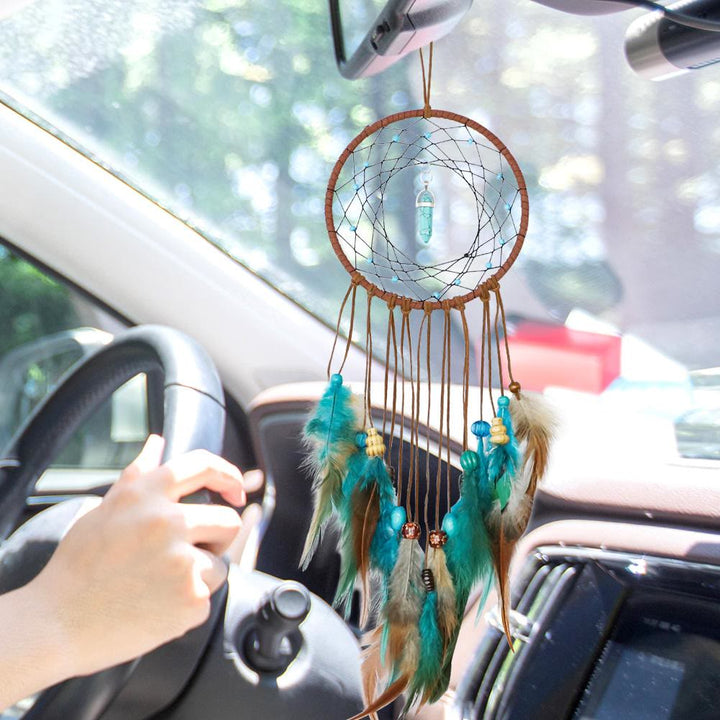 Olivenorma Turquoise Handmade Traditional Feather Dream Catcher - image 5