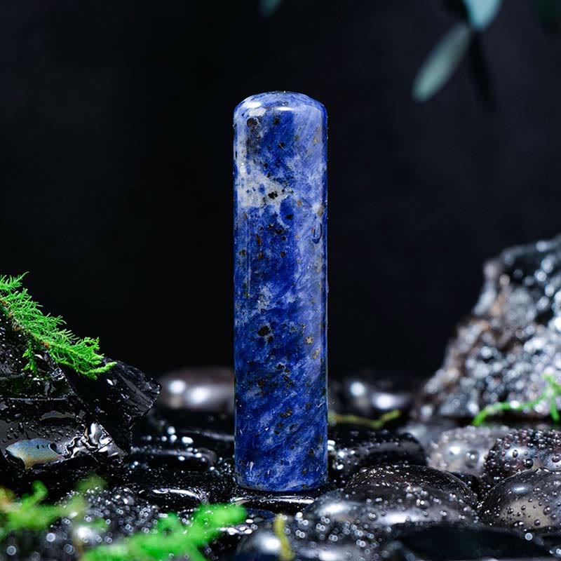 Olivenorma Natural Chakra Crystal Cylinder Ornament Gemstone Decoration - Lapis Lazuli - image 3