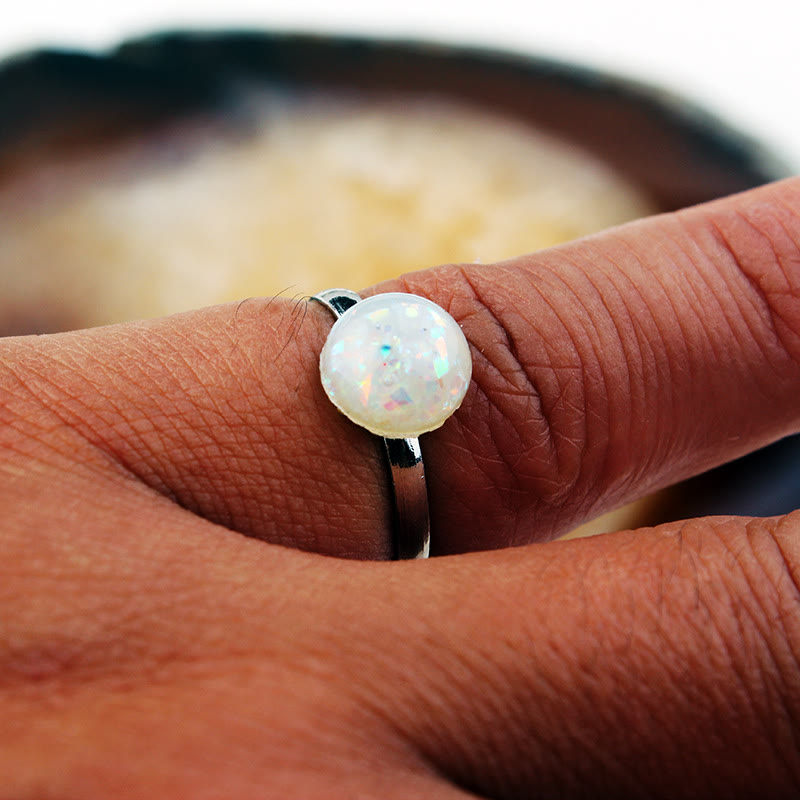 Olivenorma Opal Moonstone Simple Half Circle Adjustable Ring - image 3