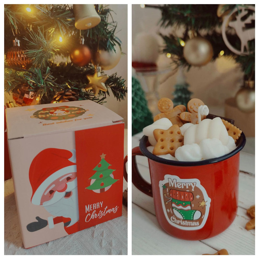 Olivenorma Christmas Santa Claus Snowman Elk Cup Candle - Marshmallow Gingerbread Man-7*9*9cm - image 8