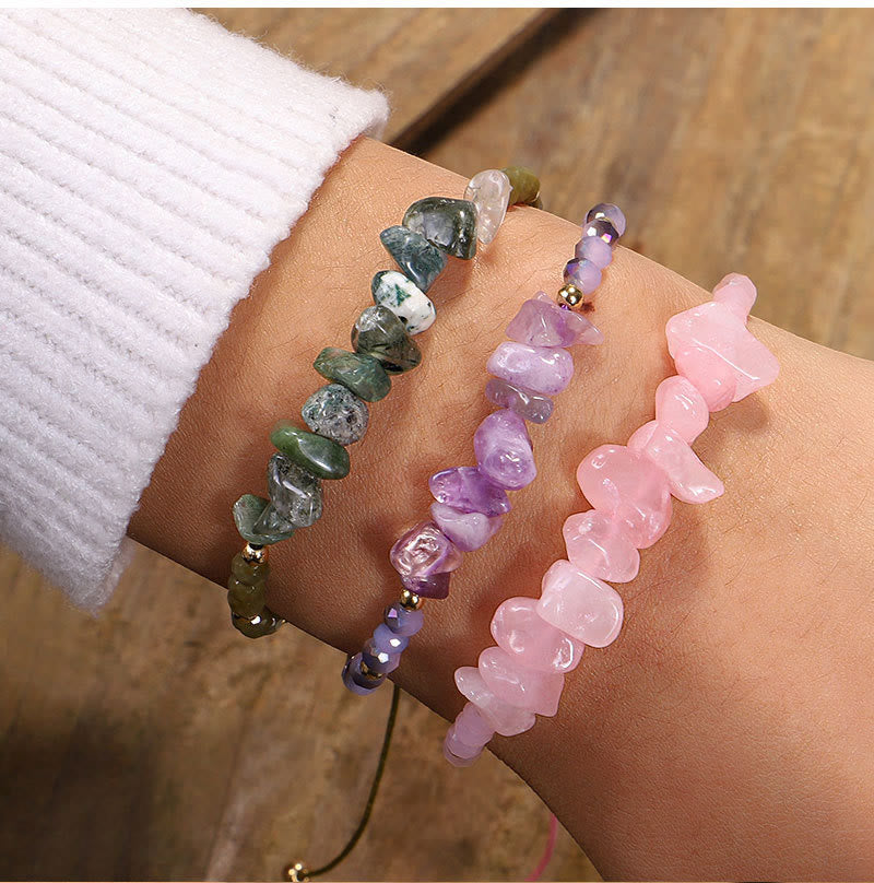 Olivenorma Bohemian Crystal Gravel String Bracelet - image 1