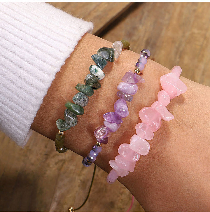 Olivenorma Bohemian Crystal Gravel String Bracelet - image 1