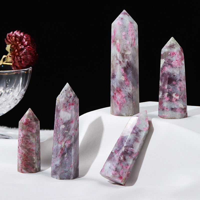 Olivenorma Lepidolite Natural Crystal Wands Tower - 8-9cm - image 0