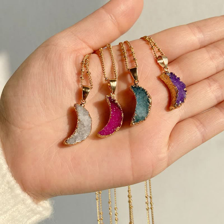 Olivenorma Natural Crystal Crescent Moon Necklace - image 26
