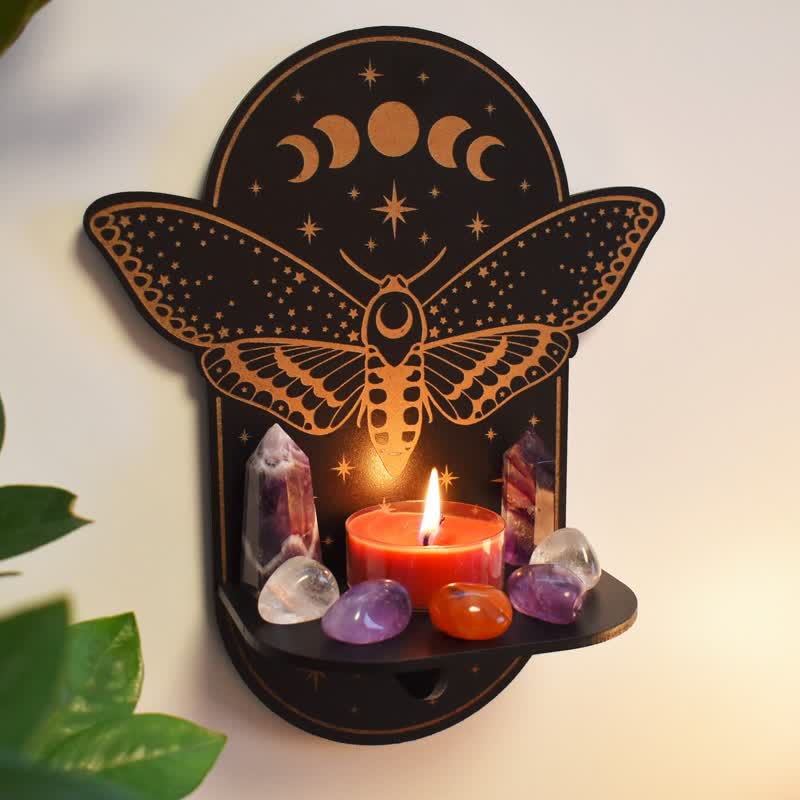 Olivenorma Magical Moth Moon Altar Crystal shelf - image 1