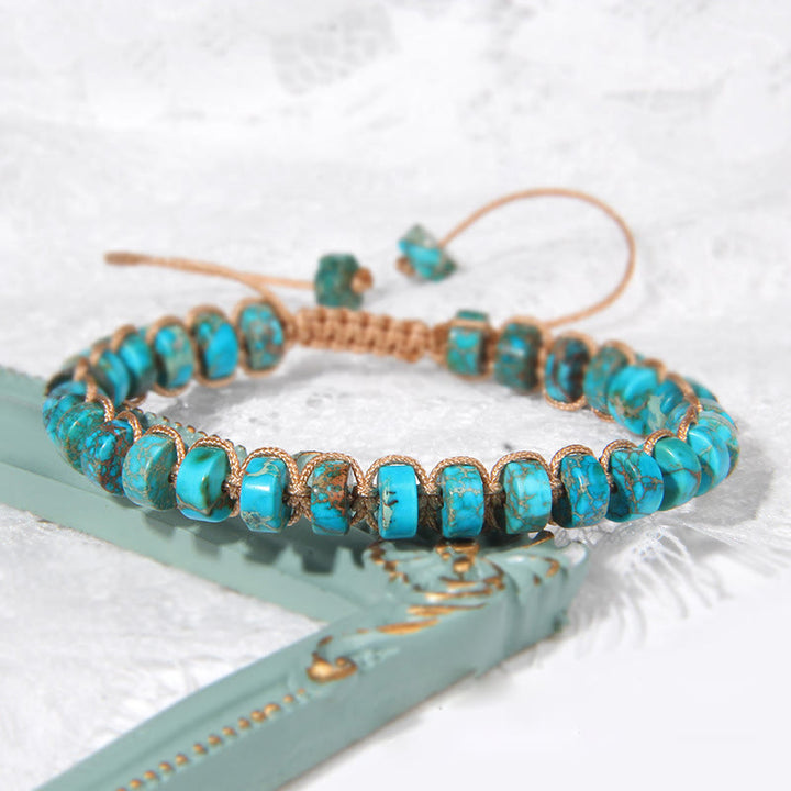 Olivenorma Natural Stone Wheel Bead Woven Bracelet - image 18
