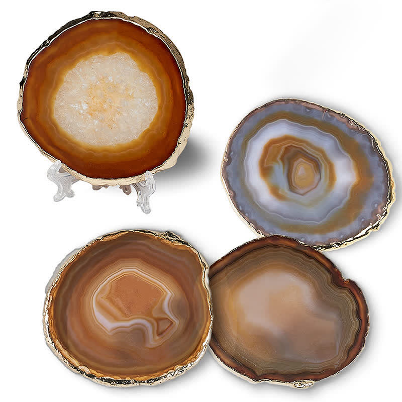 Olivenorma Blue Agate Coaster Gemstone Decoration - image 19