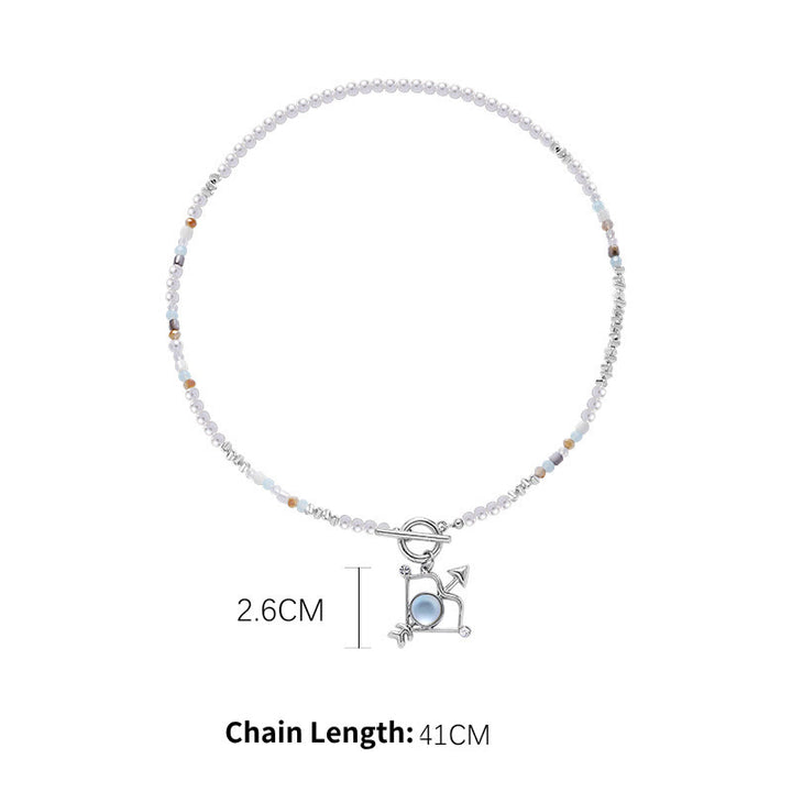 Olivenorma Moonstone Zodiac Pendant Alloy Necklace - Sagittarius - image 13