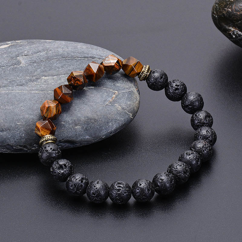 Tiger Eye With Lava Stone Protection Bracelet - image 0