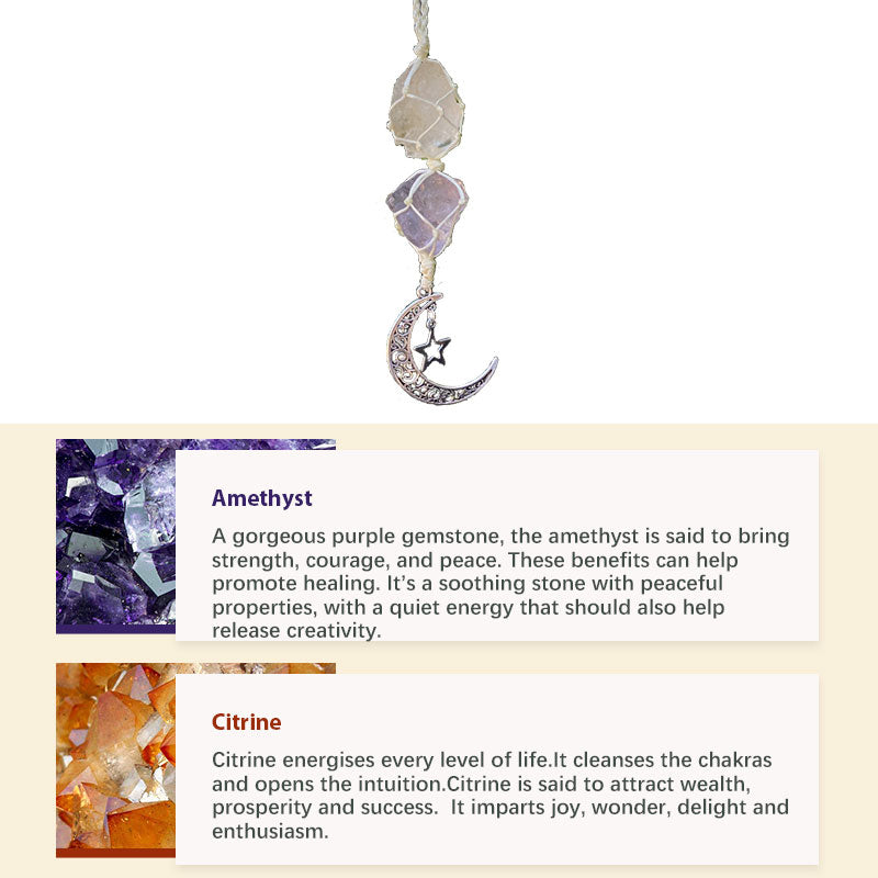 Natural Crystal Stone Moon&Star Symbol Wind Chime - image 7