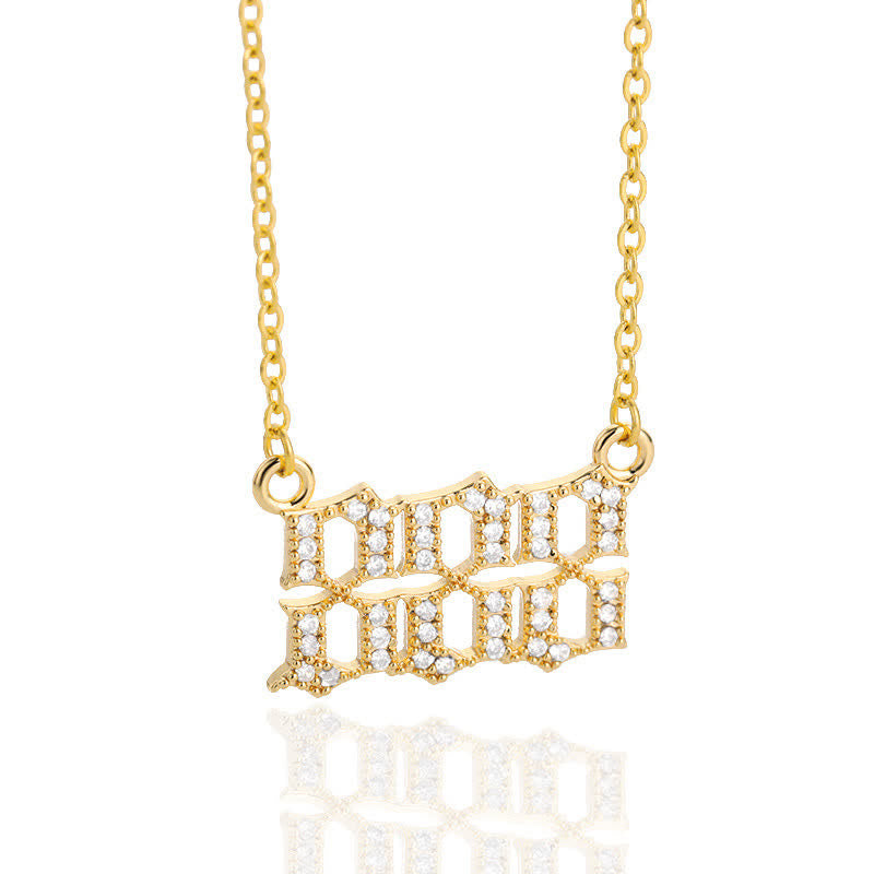 Olivenorma Zircon Angel Number Necklace - Gold - 888 - image 15