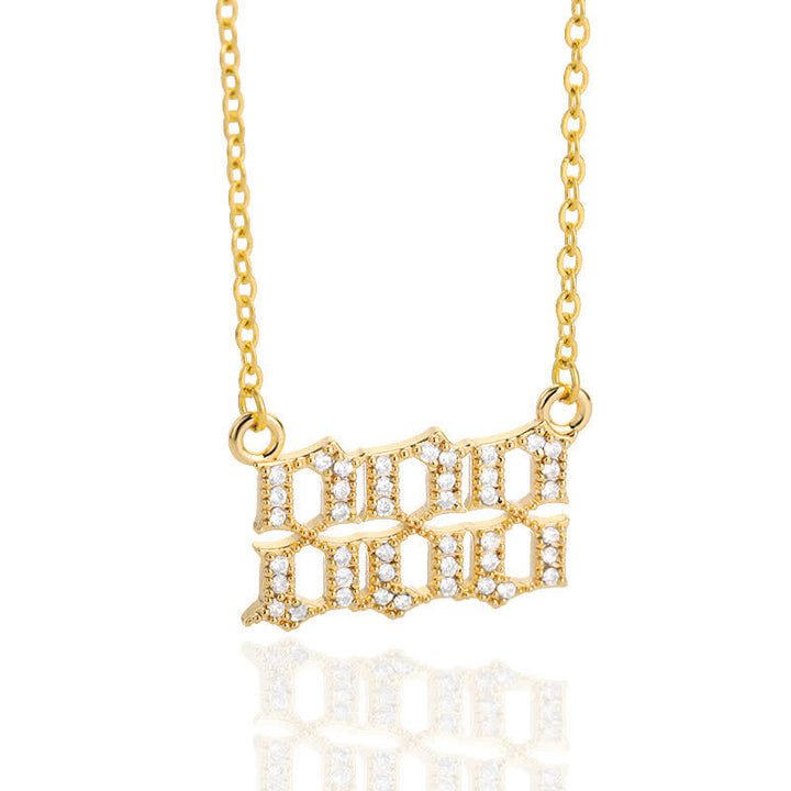 Olivenorma Zircon Angel Number Necklace - Gold - 888 - image 15