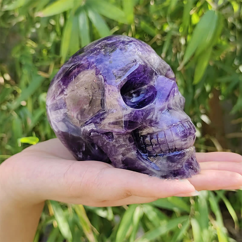 Olivenorma 10cm Natural Dream Amethyst Gemstone Decoration Crystal Skull - image 2