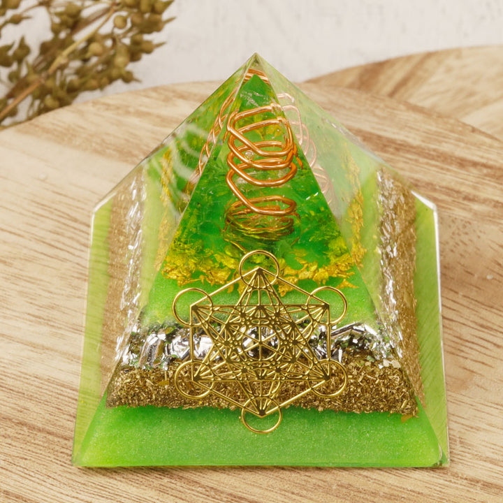Olivenorma Green Life Metatron's Cube Orgone Pyramid - image 2