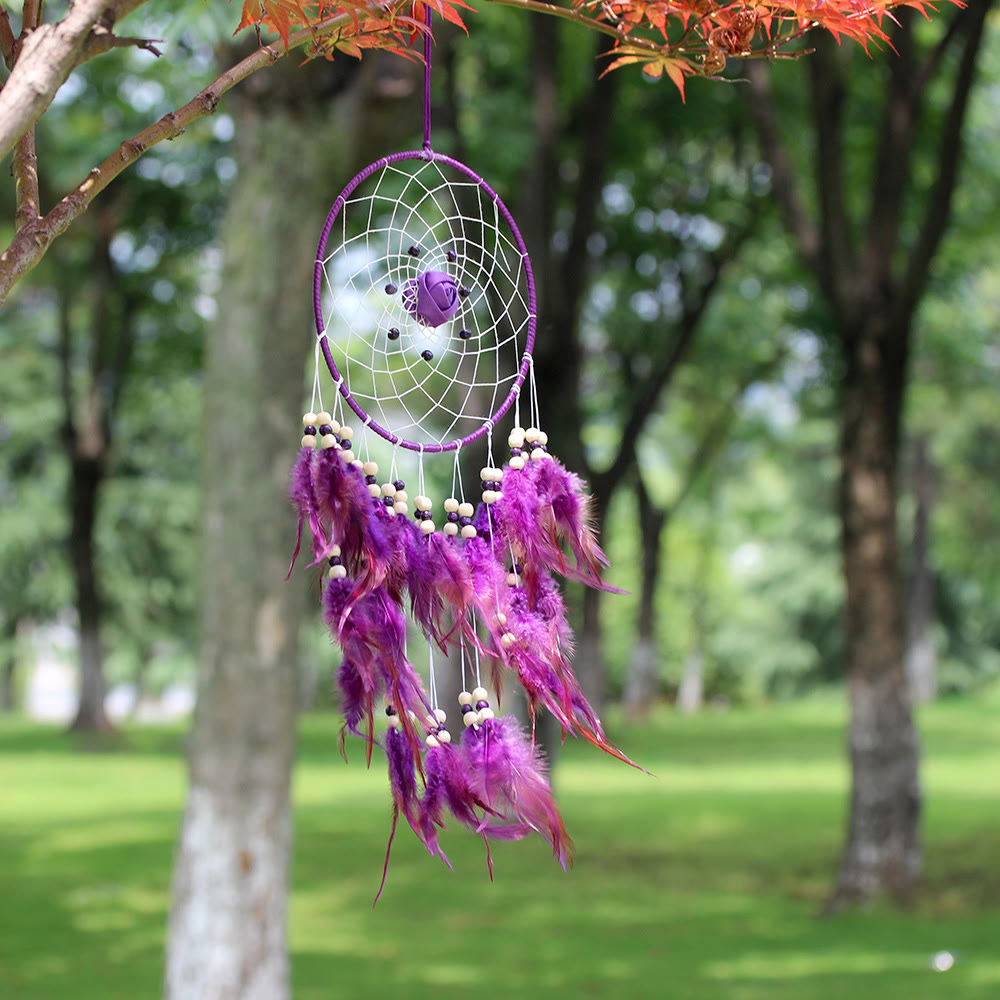 Olivenorma Large Purple Creative Style Rose Dream Catcher - image 4