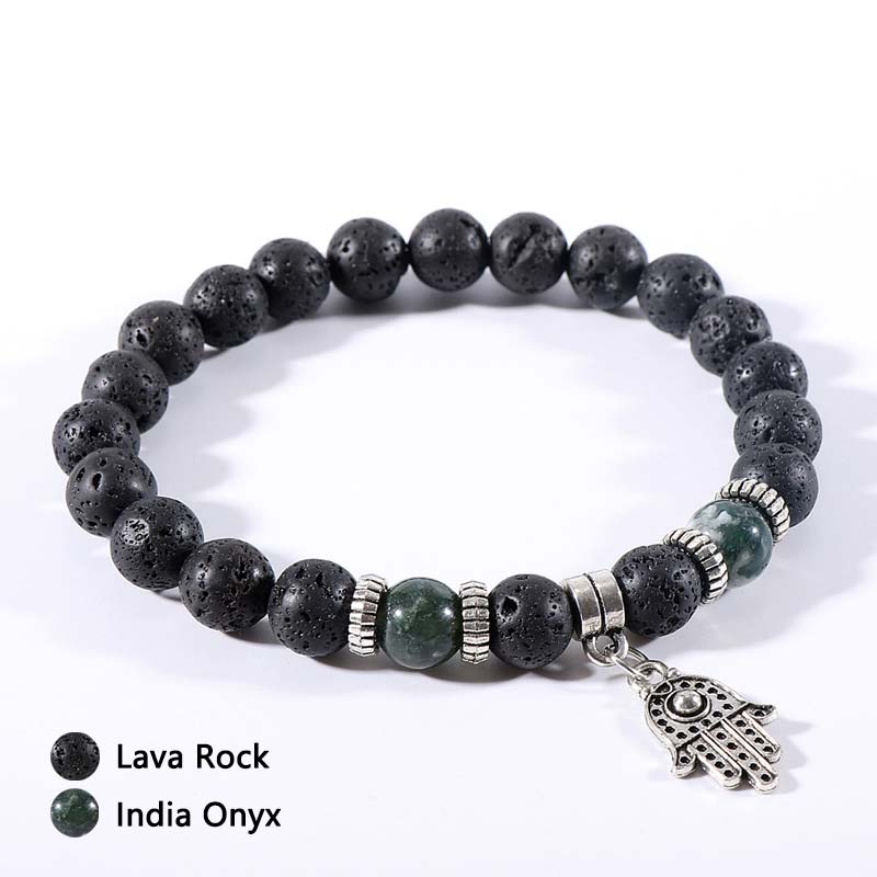 Malachite Tiger Eye Lava Stone Bracelet - India Onyx - image 8