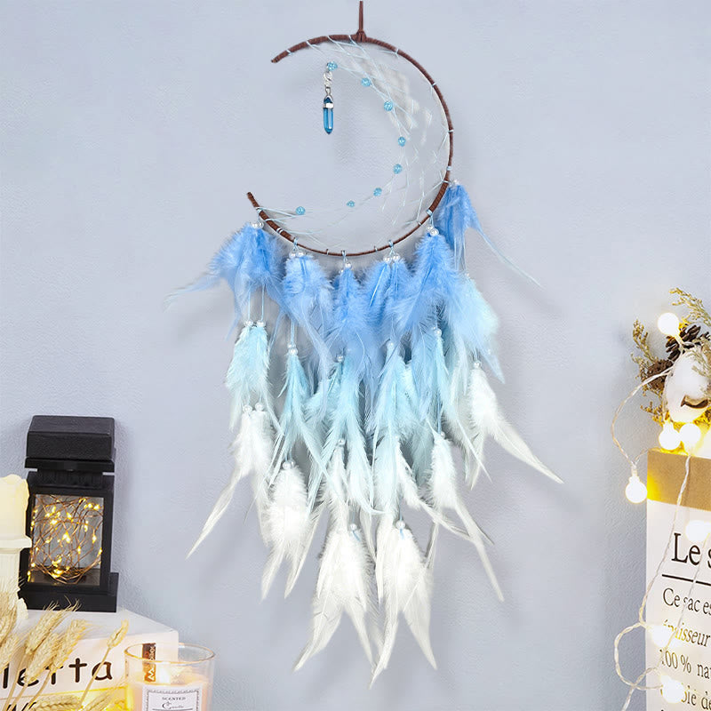 Olivenorma Moon With Blue Topaz Pendan Dream Catcher - image 3
