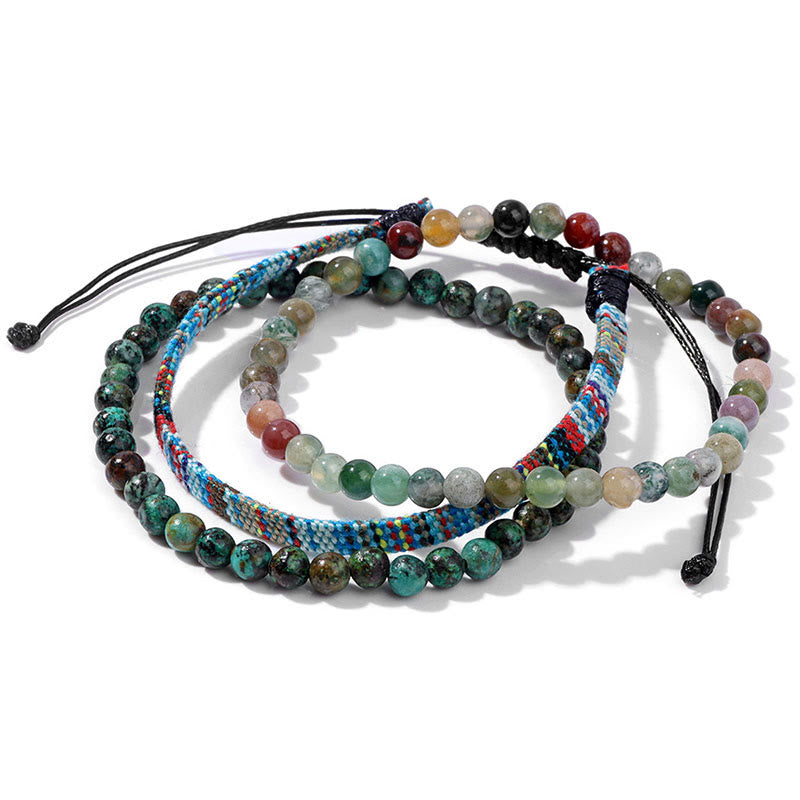 Olivenorma Bohemia Africa Turquoise Crystal Bracelet Set - India Agate - image 17