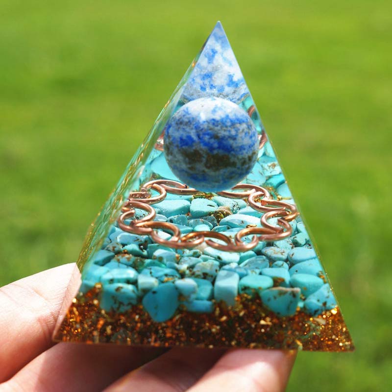 Lapis Lazuli Turquoise Orgone Pyramid - image 1