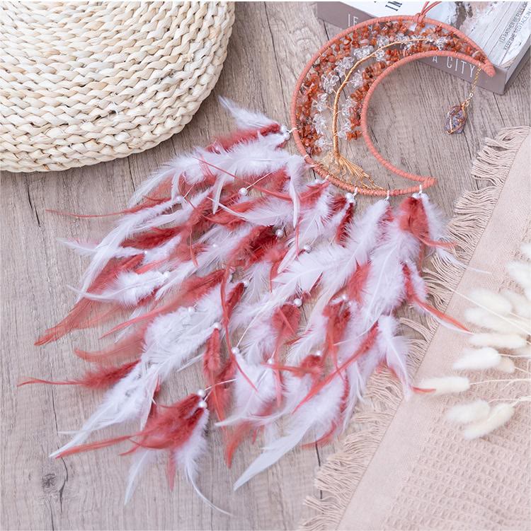 Olivenorma Natural Gravel Woven Tree of Life Moon Dream Catcher - image 3