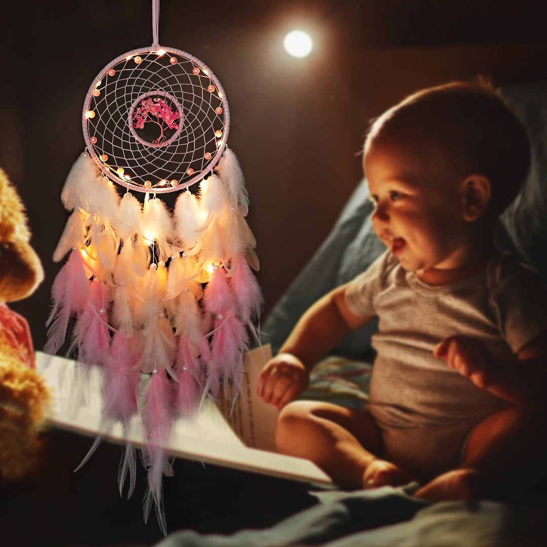 Olivenorma Crystal Tree Of Life Feather Glow Dream Catcher - image 14