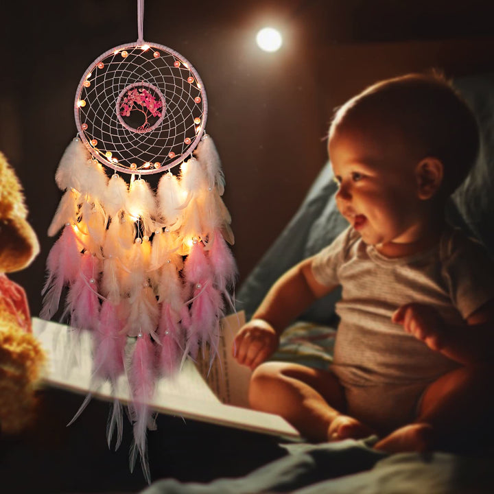 Olivenorma Crystal Tree Of Life Feather Glow Dream Catcher - image 14